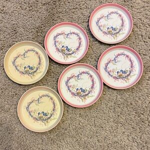 Floral Heart Design Coasters - Set of 6